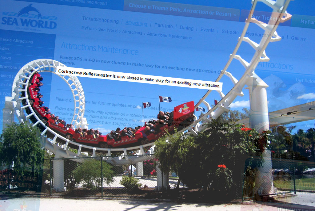 Sea World Corkscrew replaced by new attraction Parkz Theme Parks