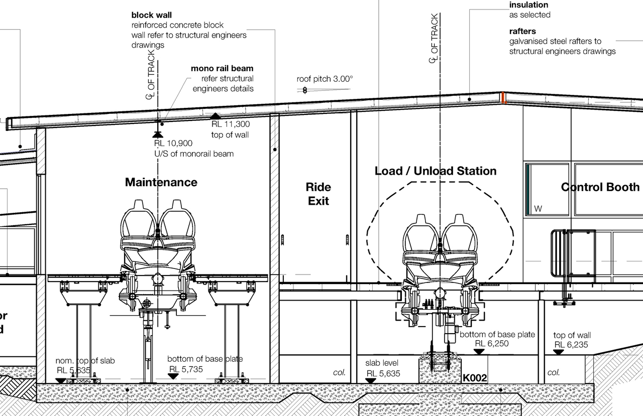 Tender documents reveal Movie World's hypercoaster station ... gantry crane parts diagram 