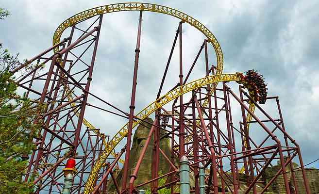 Volcano, The Blast Coaster | Roller Coaster At Kings Dominion | Parkz ...