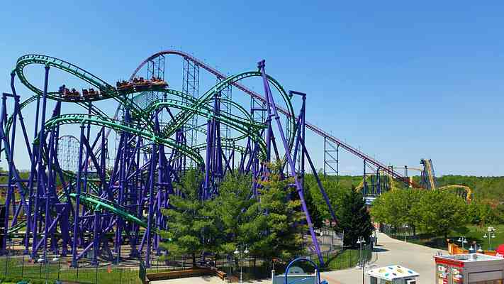 Superman - Ride of Steel | Roller Coaster at Six Flags America | Parkz ...